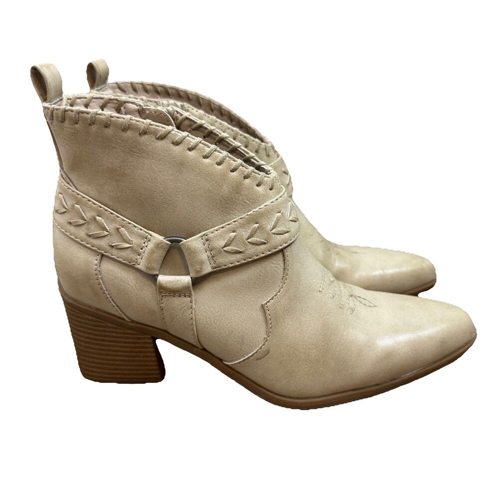 Frye and Co. Palma Stone Ankle Western Boots Beige Stone Color Womens 8M